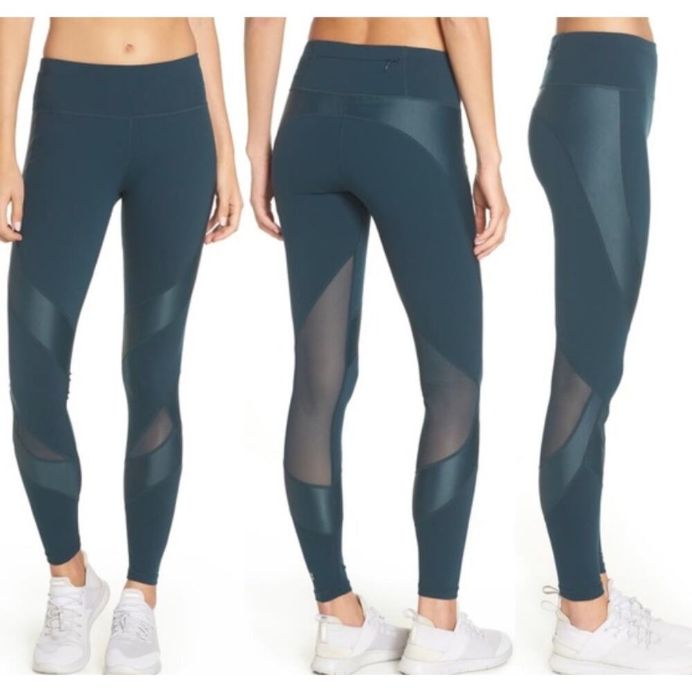 Sweaty Betty Power Wetlook Mesh Leggings | Teal, Size S Full Length Workout Yoga